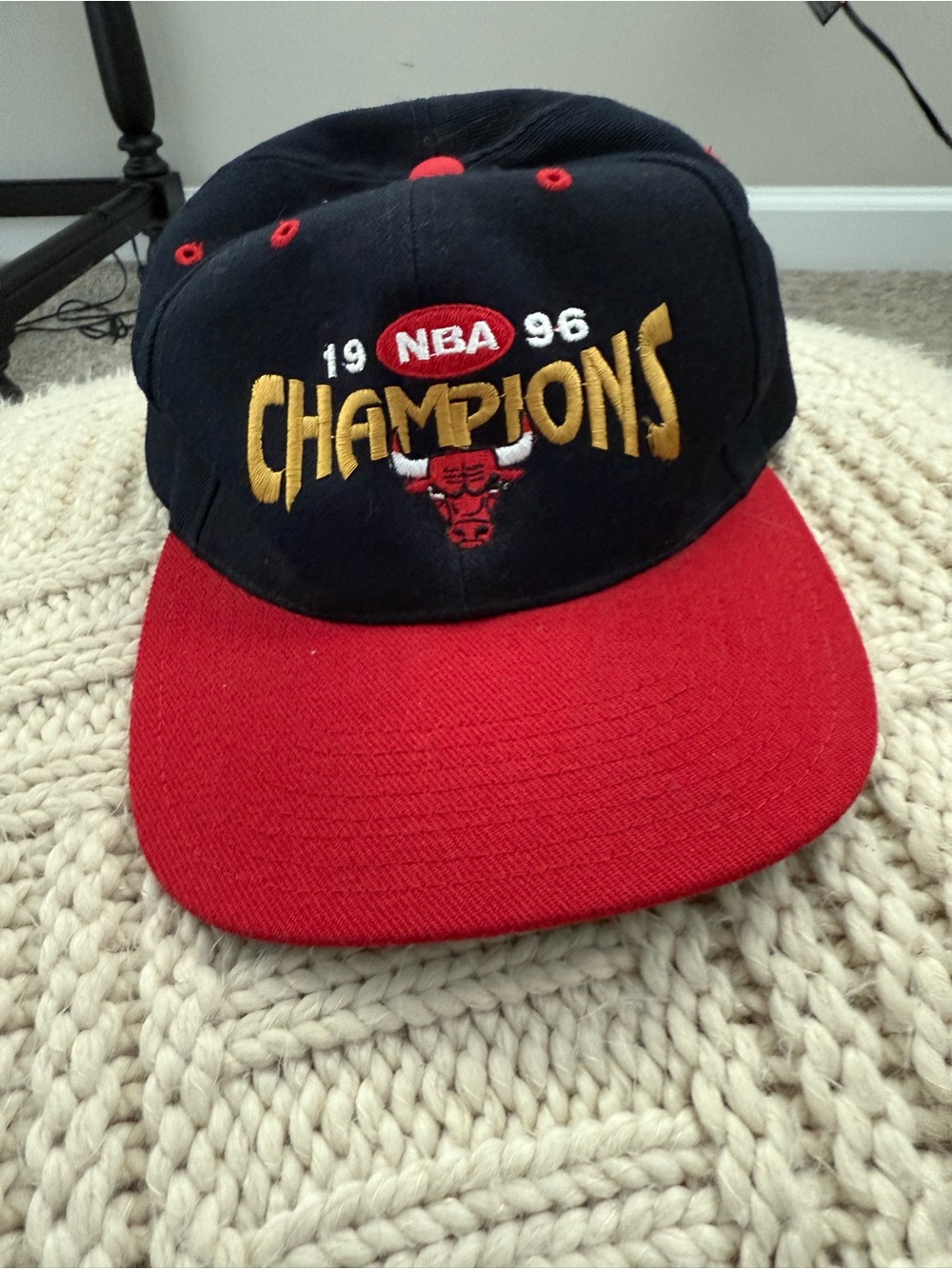 Vintage 1996 Chicago Bulls NBA Champions Snapback Hat Wool Green Underbill 90s